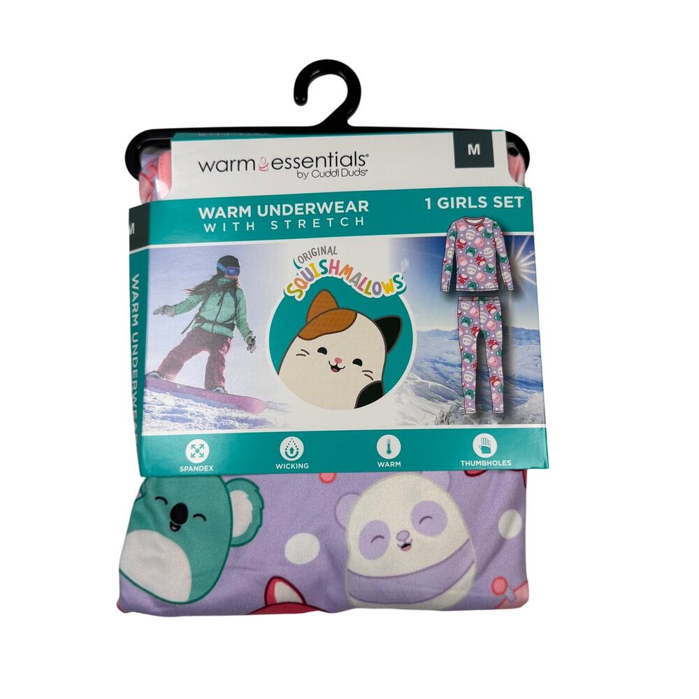 Girls Squishmallows Warm Underwear Set YMD Warm Essentials by Cuddl Duds NWT